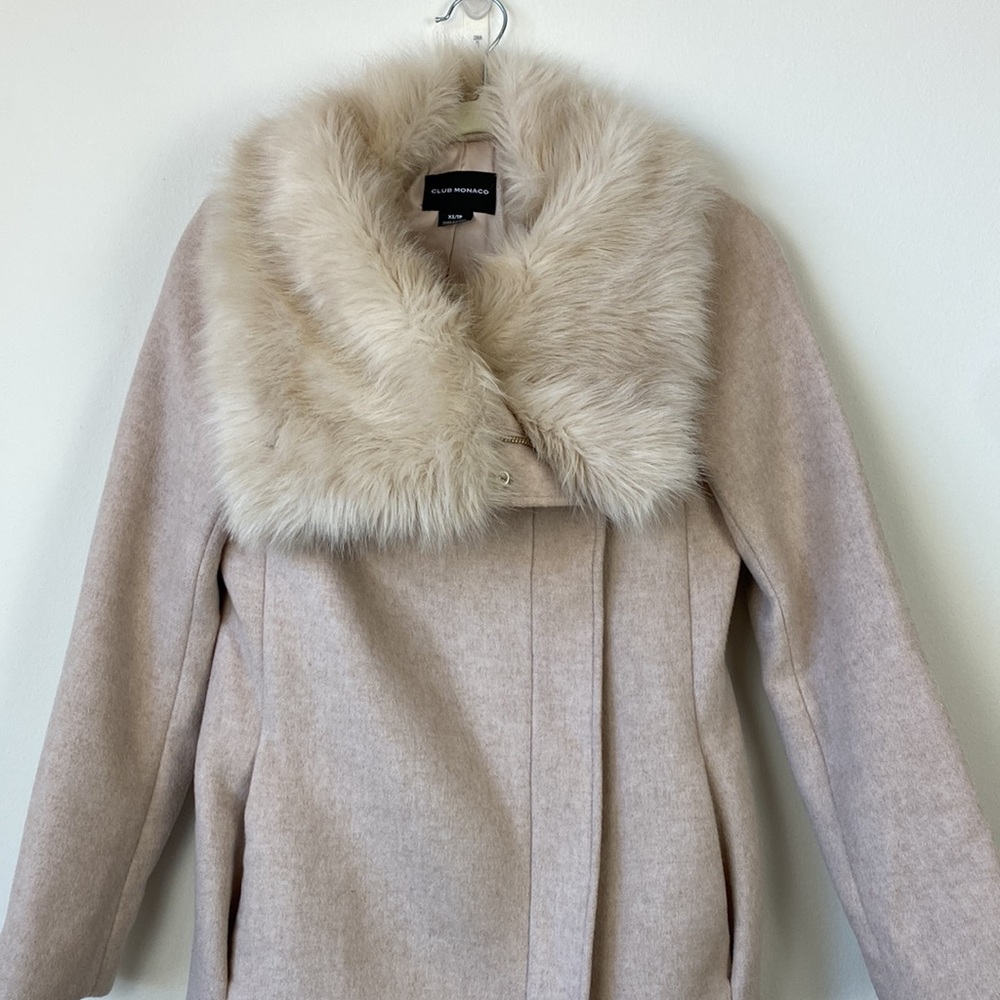 Club Monaco Evangah Faux-Fur Collar Wool Coat - Picture 3 of 11